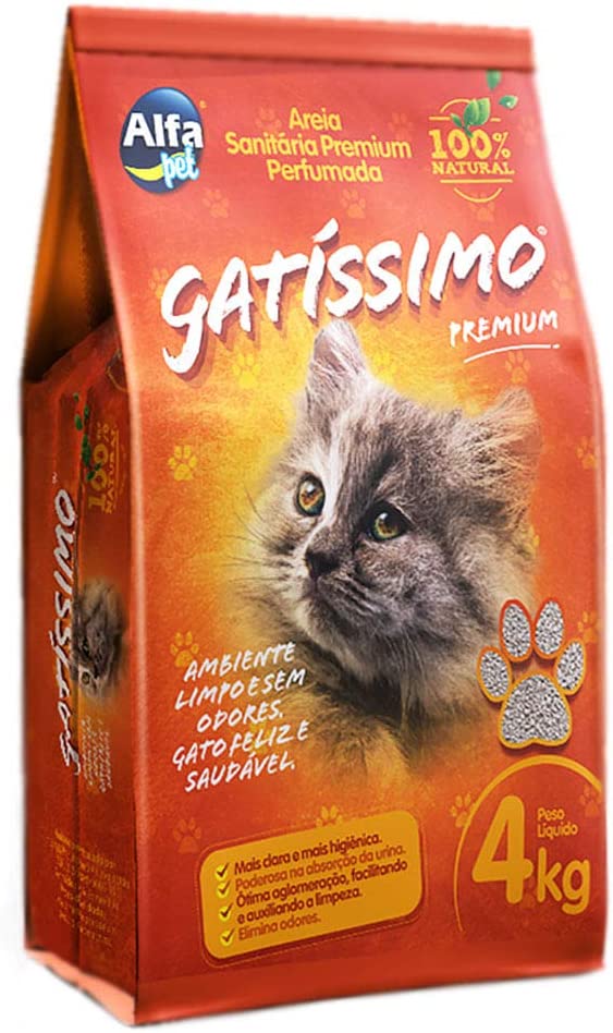 Areia Sanitária Perfumada Para Gatos Premium Gatíssimo 4Kg