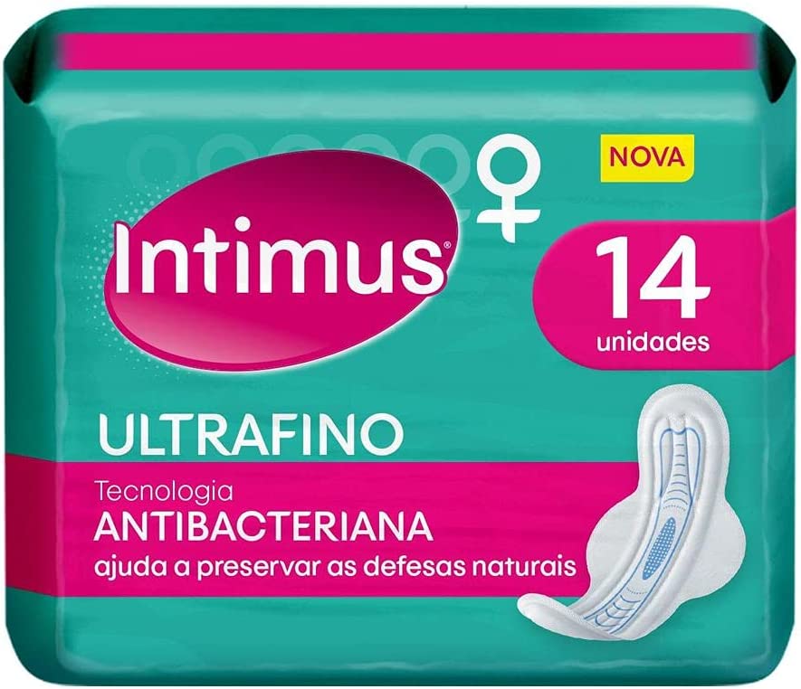 Absorvente Com Abas Antibacteriano Ultrafino Intimus Com 14 Unidades