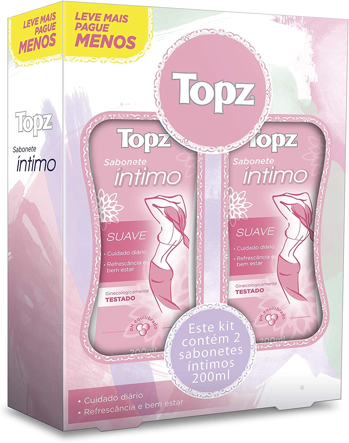 Sabonete Líquido Íntimo Natural Fresh Topz 200mL Leve 2 Pague 1 Unidade