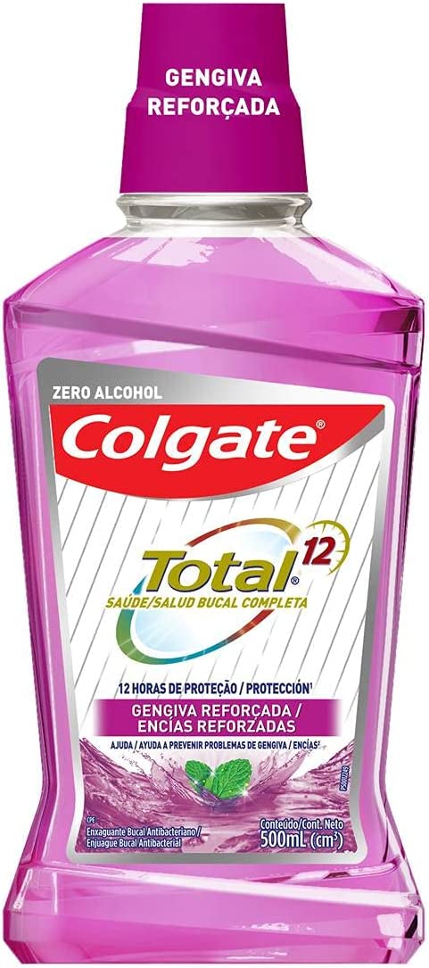 Antisséptico Bucal Antibacteriano Gengiva Reforçada Zero Álcool Total 12 Colgate 500mL