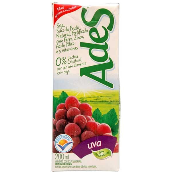 Bebida de Soja Max Sabor Uva Ades 200ml