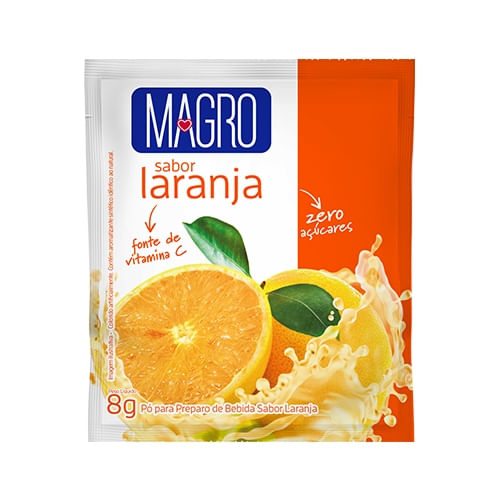 Refresco Em Pó Laranja Zero Açúcar Magro 8g
