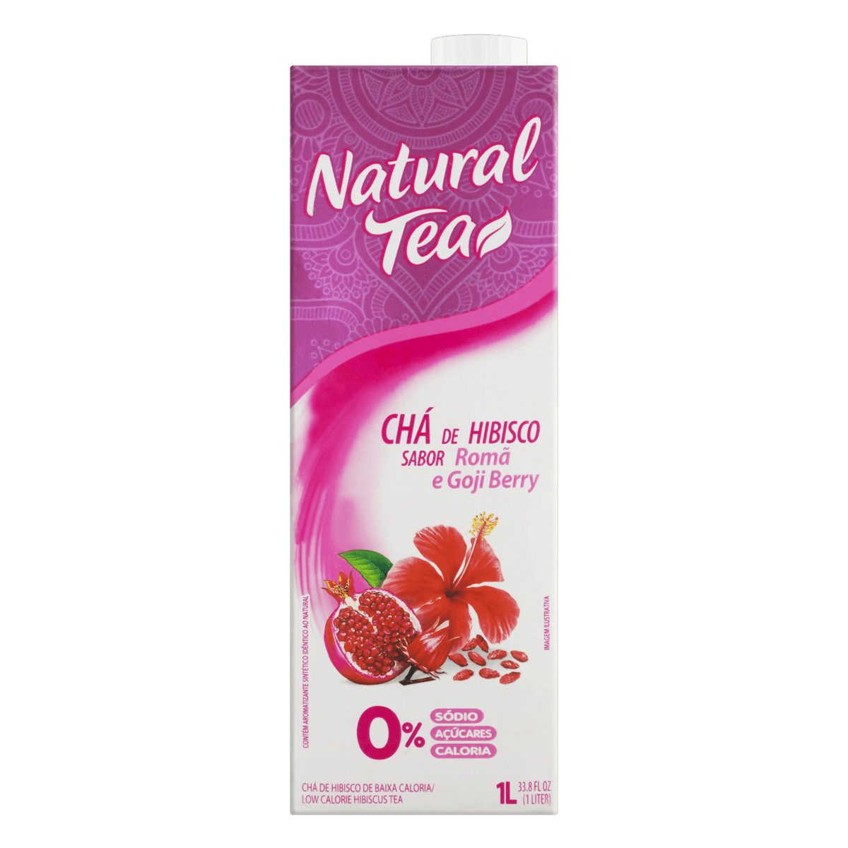 Chá Hibisco, Romã e Goji berry Natural Tea 1L