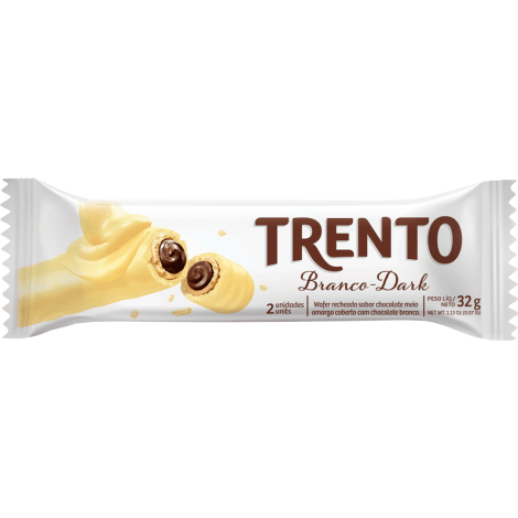 Chocolate Wafer Branco Dark Trento 32g