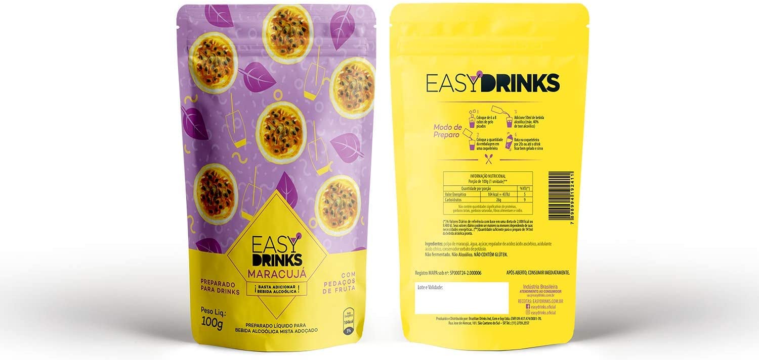 Preparo Drinks Maracujá Easy Drinks 100g