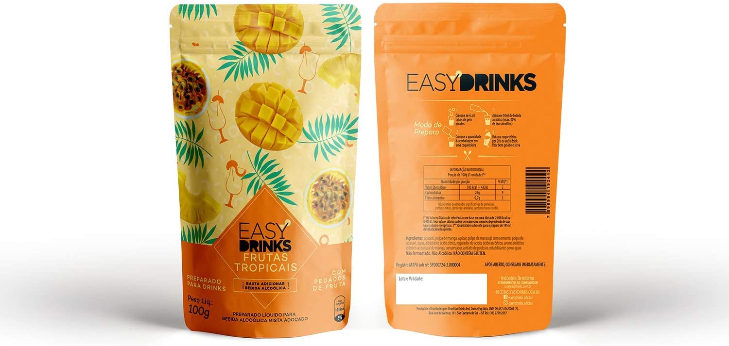 Preparo Drinks Frutas Tropicais Easy Drinks 100g