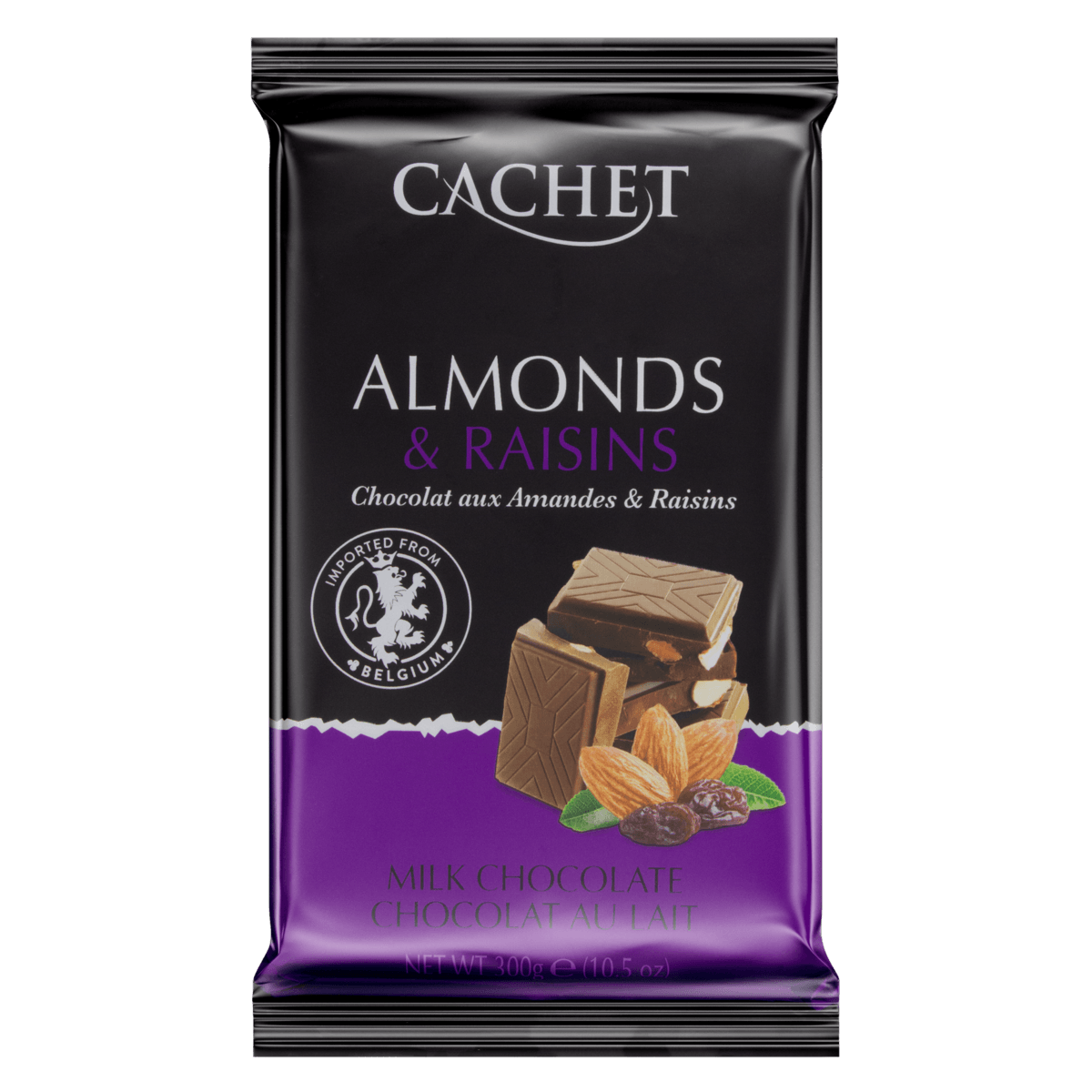 Chocolate Amêndoas e Uvas Passas Cachet 300g