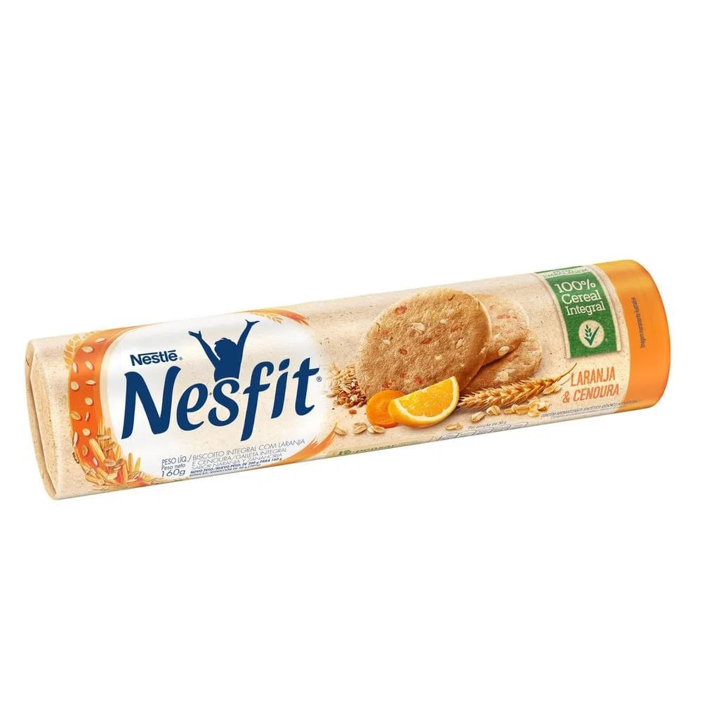 Biscoito Doce Integral Laranja e Cenoura Nesfit 160g