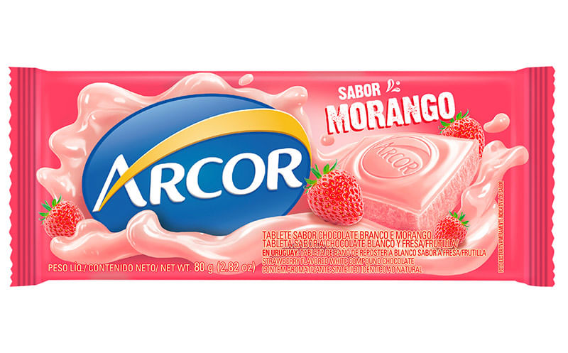 Chocolate Branco e Morango Arcor 80g