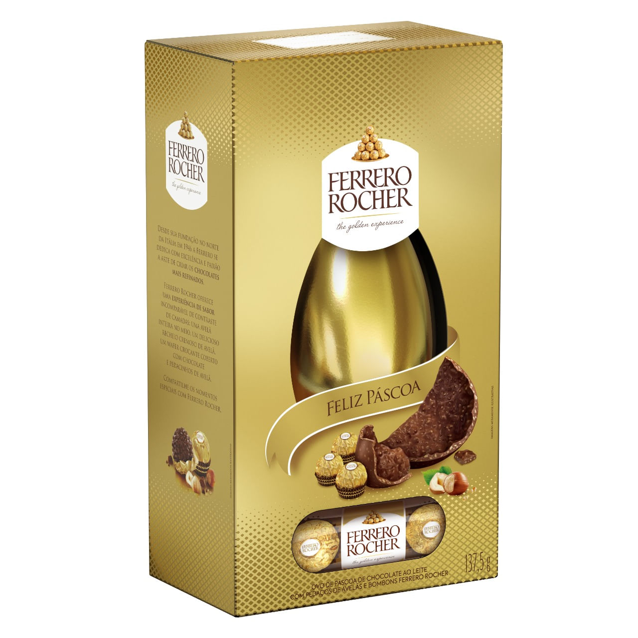 Ovo de Páscoa ao Leite Ferrero Rocher Caixa 137,5g