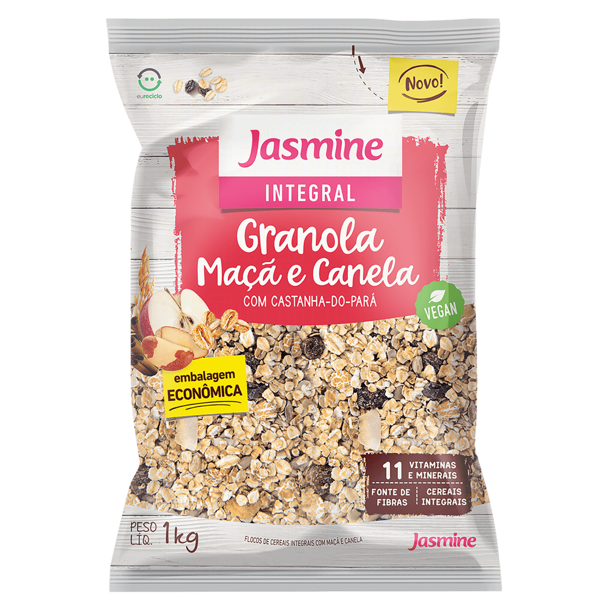 Granola Maçã e Canela Vegan Jasmine 1Kg