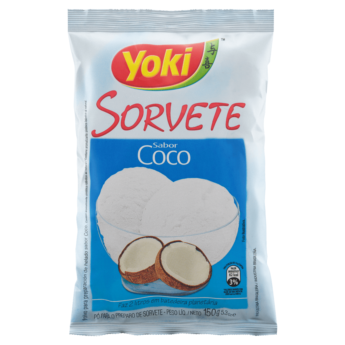Preparo P/ Sorvete Yoki Sabor Coco 150g