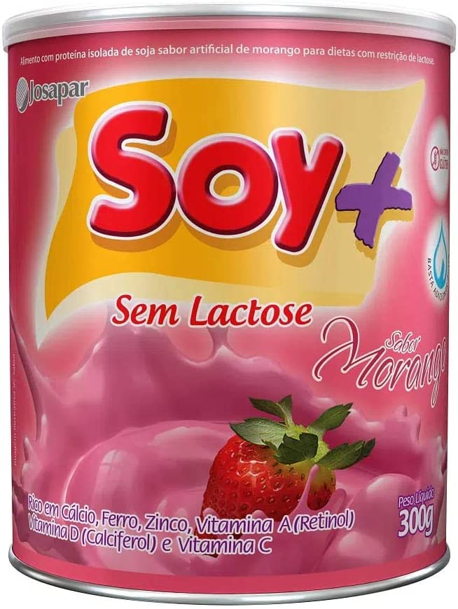 Alimento Em Pó Morango Sem Lactose Soy + Lata 300g
