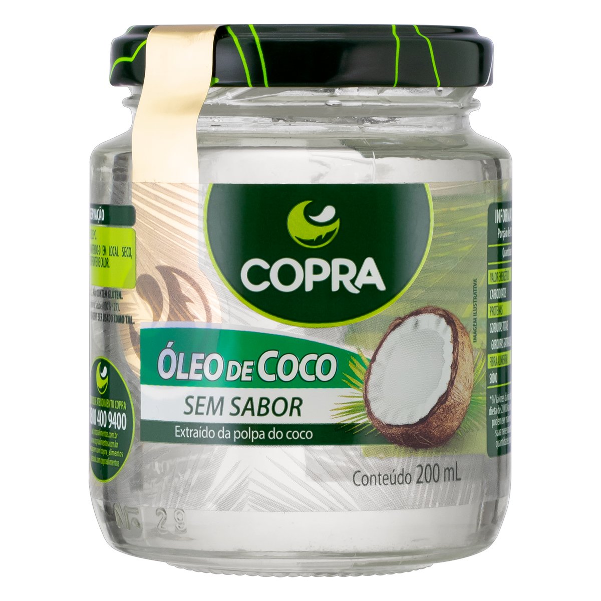 Óleo de Coco Coconut sem Sabor Vidro 200ml
