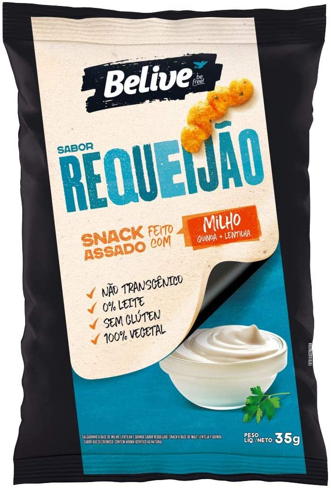 Snack Assado Requeijão Sem Glúten Belive Be Free 35g