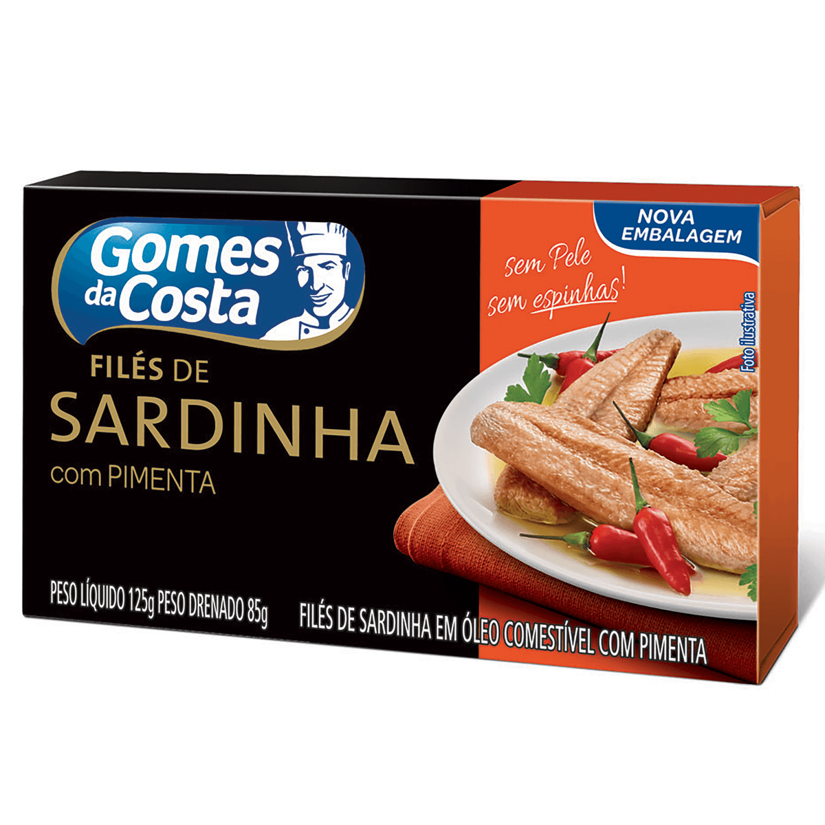 Filés de Sardinha em Óleo com Pimenta Gomes da Costa 125g