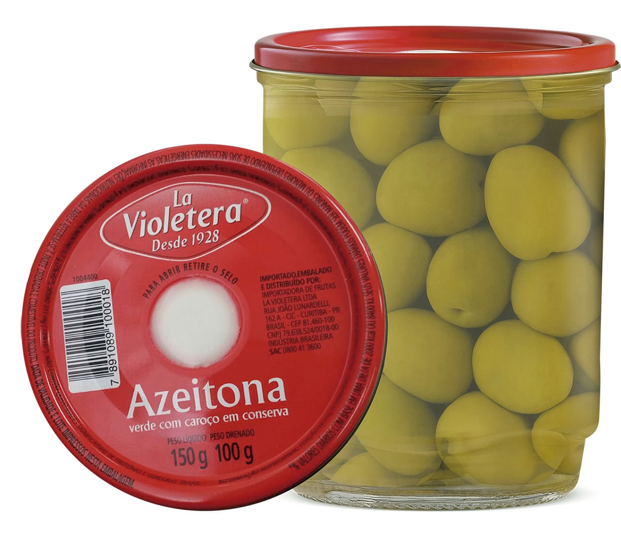 Azeitona Verde Inteira Com Caroço La Violetera 100g