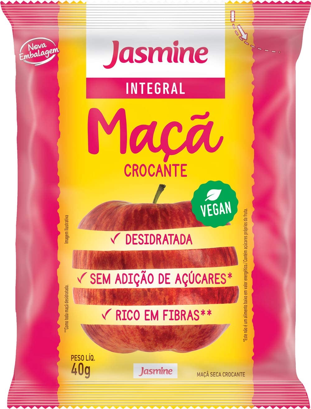 Maçã Crocante Desidratada Jasmine 40g