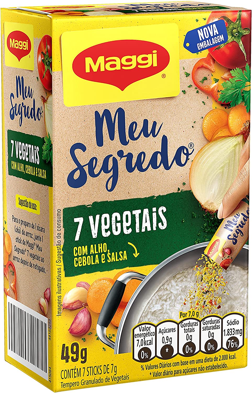 Tempero Maggi Meu Segredo 7 Vegetais Caixa 49g